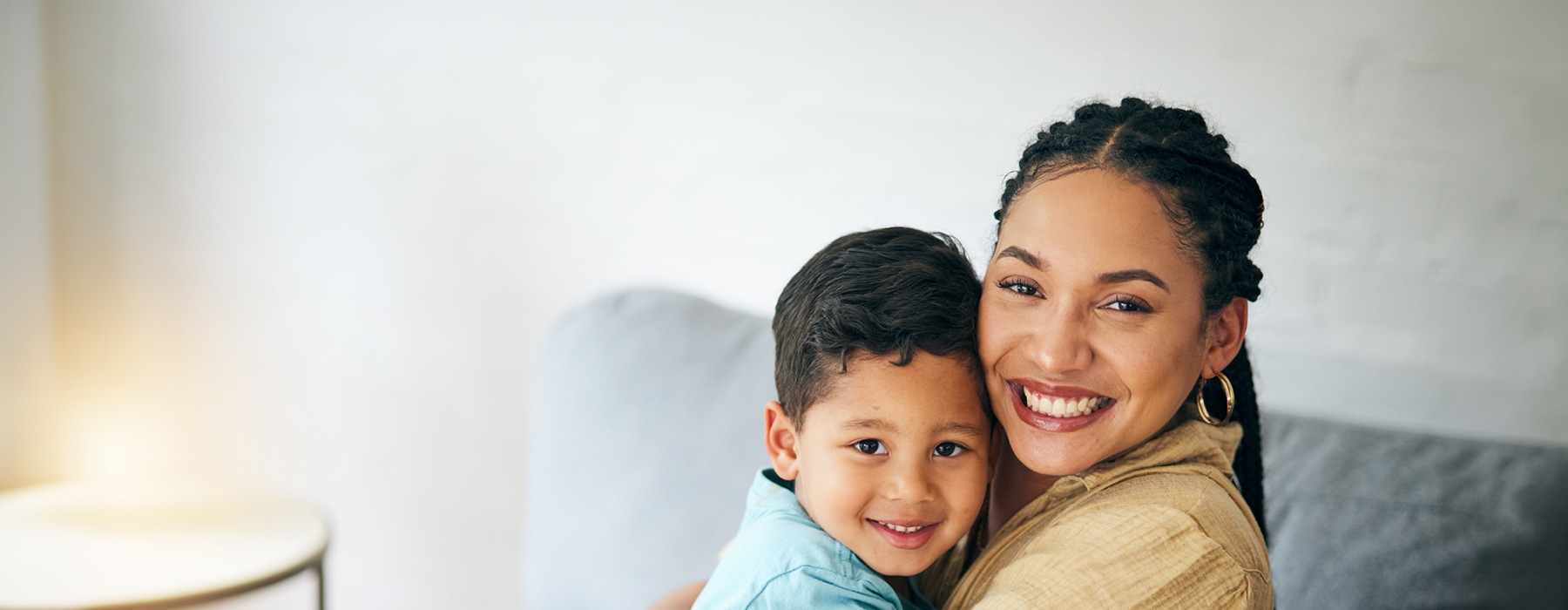 a person holding a child